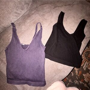 Women's Black and grey Tank Tops xs / small ribbed tank top bundle lot two